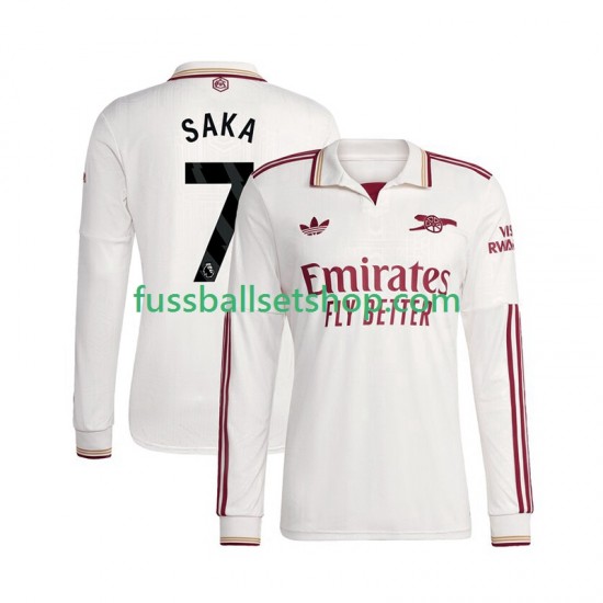Günstige Fußball Trikotsatz Arsenal Bukayo Saka 7 Herren Ausweichtrikot 2025-2026 Langarm