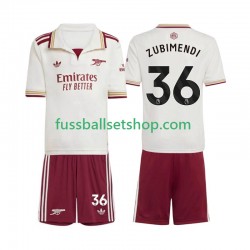 Günstige Fußball Trikotsatz Arsenal Martin Zubimendi 36 Kinder Ausweichtrikot 2025-2026 Kurzarm