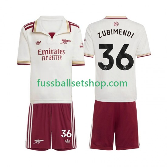 Günstige Fußball Trikotsatz Arsenal Martin Zubimendi 36 Kinder Ausweichtrikot 2025-2026 Kurzarm