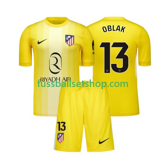 Günstige Fußball Trikotsatz Atlético Madrid Jan Oblak 13 Torwart Kinder Heimtrikot 2025-2026 Kurzarm
