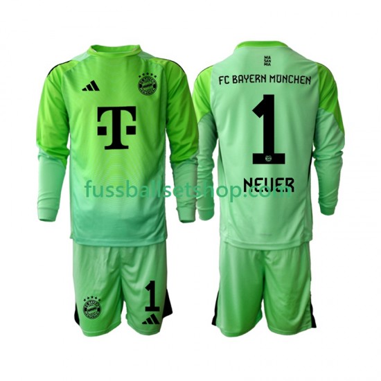 Günstige Fußball Trikotsatz FC Bayern München Neuer 1 Torwart Kinder Heimtrikot 2025-2026 Langarm