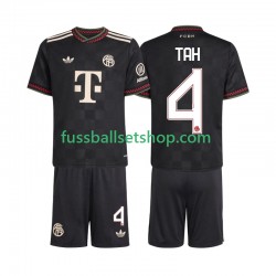 Günstige Fußball Trikotsatz FC Bayern München Jonathan Tah 4 Kinder Ausweichtrikot 2025-2026 Kurzarm