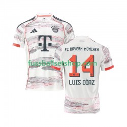 Günstige Fußball Trikotsatz FC Bayern München Luis Diaz 14 Herren Auswärtstrikot 2025-2026 Kurzarm