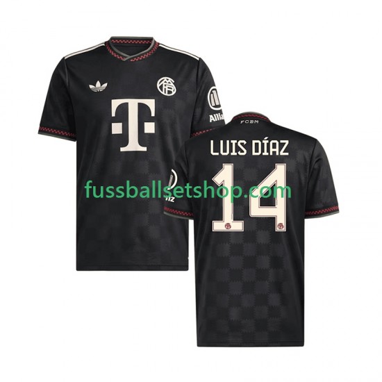 Günstige Fußball Trikotsatz FC Bayern München Luis Diaz 14 Herren Ausweichtrikot 2025-2026 Kurzarm