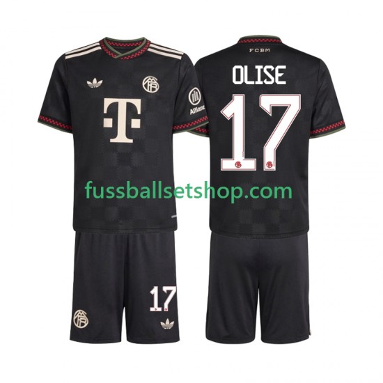 Günstige Fußball Trikotsatz FC Bayern München Michael Olise 17 Kinder Ausweichtrikot 2025-2026 Kurzarm
