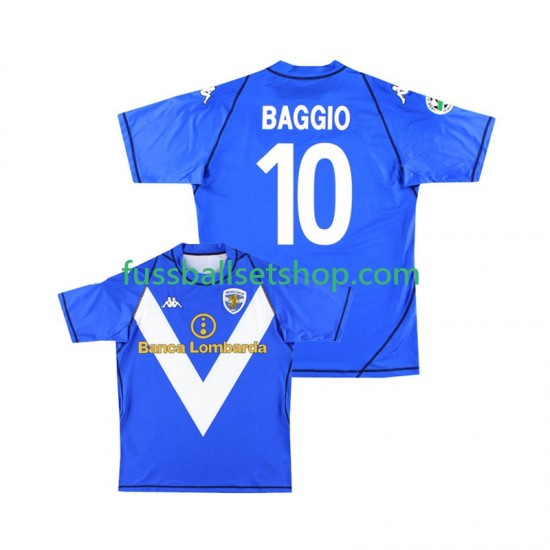 Günstige Fußball Trikotsatz Brescia Calcio Baggio 10 2003 2004 Retro Herren Heimtrikot Kurzarm