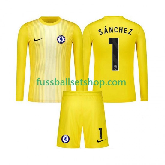 Günstige Fußball Trikotsatz Chelsea Robert Sanchez 1 Torwart Kinder Ausweichtrikot 2025-2026 Langarm