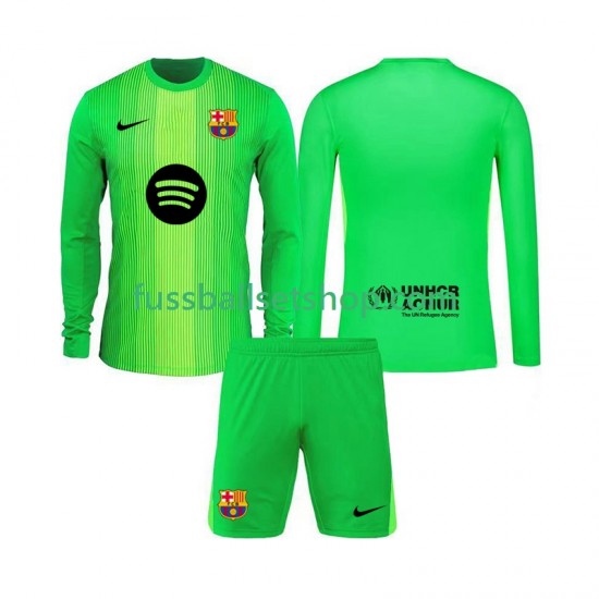 Günstige Fußball Trikotsatz FC Barcelona Torwart Kinder Heimtrikot 2025-2026 Langarm