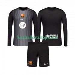 Günstige Fußball Trikotsatz FC Barcelona Torwart Kinder Ausweichtrikot 2025-2026 Langarm