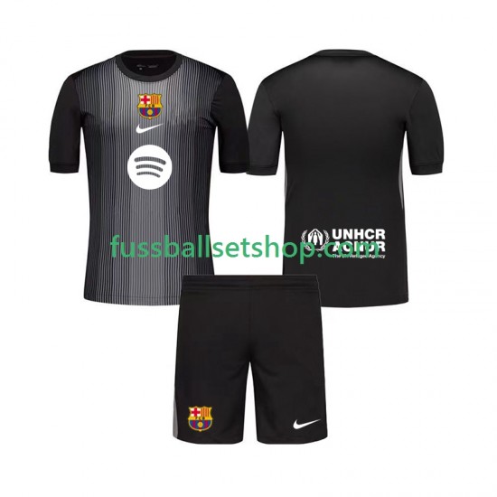 Günstige Fußball Trikotsatz FC Barcelona Torwart Kinder Ausweichtrikot 2025-2026 Kurzarm