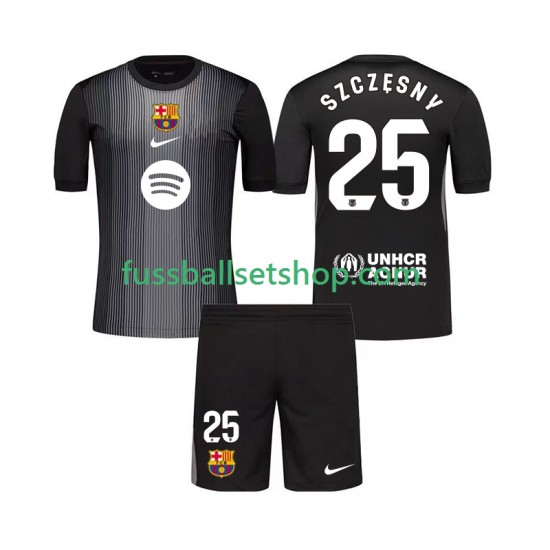 Günstige Fußball Trikotsatz FC Barcelona Szczesny 25 Torwart Kinder Ausweichtrikot 2025-2026 Kurzarm