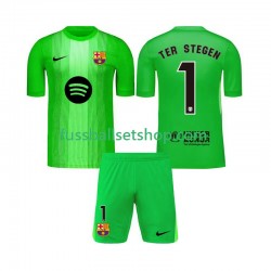 Günstige Fußball Trikotsatz FC Barcelona Ter Stegen 1 Torwart Kinder Heimtrikot 2025-2026 Kurzarm