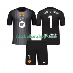 Günstige Fußball Trikotsatz FC Barcelona Ter Stegen 1 Torwart Kinder Ausweichtrikot 2025-2026 Kurzarm