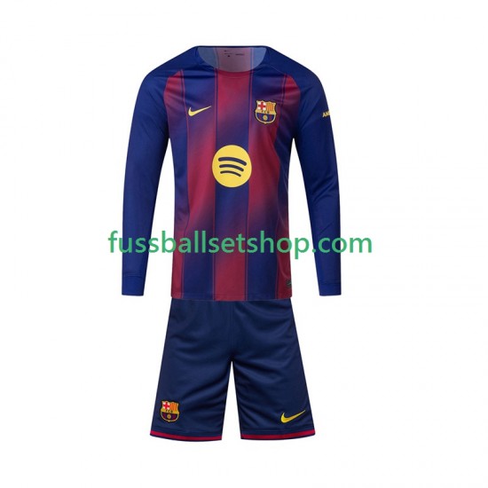 Günstige Fußball Trikotsatz FC Barcelona Kinder Heimtrikot 2025-2026 Langarm