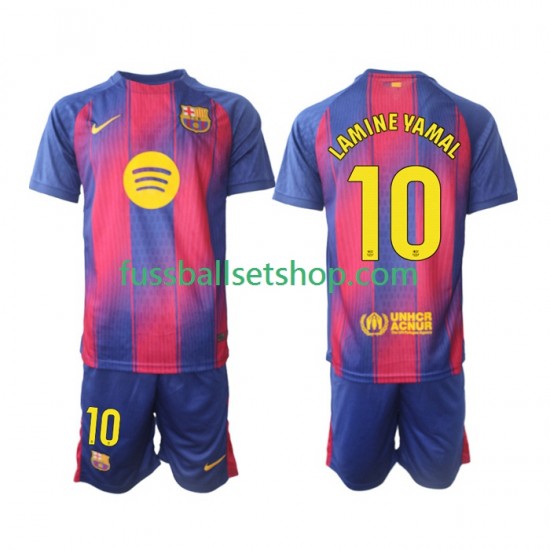Günstige Fußball Trikotsatz FC Barcelona Lamine Yamal 10 Kinder Heimtrikot 2025-2026 Kurzarm
