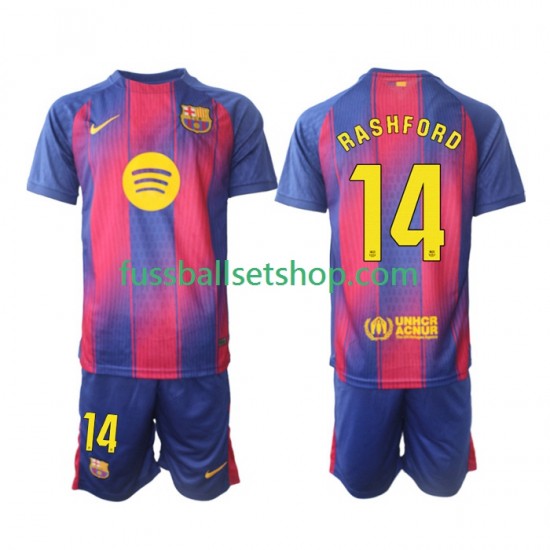 Günstige Fußball Trikotsatz FC Barcelona Marcus Rashford 14 Kinder Heimtrikot 2025-2026 Kurzarm