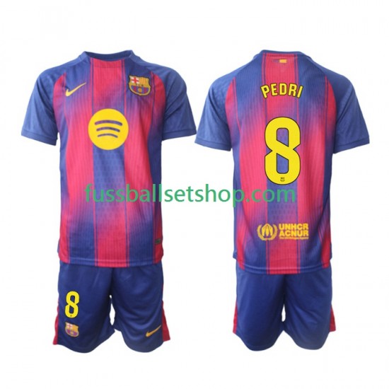 Günstige Fußball Trikotsatz FC Barcelona Pedri 8 Kinder Heimtrikot 2025-2026 Kurzarm