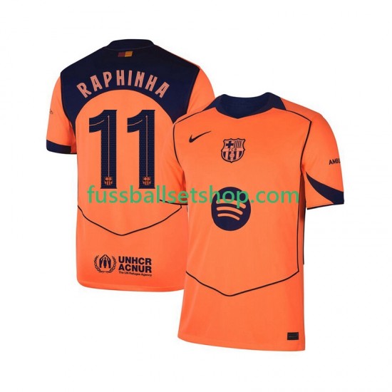 Günstige Fußball Trikotsatz FC Barcelona Raphinha 11 Champions League Herren Ausweichtrikot 2025-2026 Kurzarm