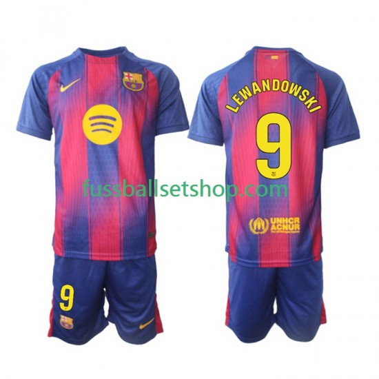 Günstige Fußball Trikotsatz FC Barcelona Robert Lewandowski 9 Kinder Heimtrikot 2025-2026 Kurzarm