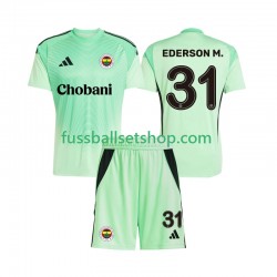 Günstige Fußball Trikotsatz Fenerbahce Ederson Moraes 31 Torwart Kinder Auswärtstrikot 2025-2026 Kurzarm