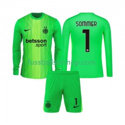 Günstige Fußball Trikotsatz Inter Mailand Yann Sommer 1 Torwart Kinder Ausweichtrikot 2025-2026 Langarm