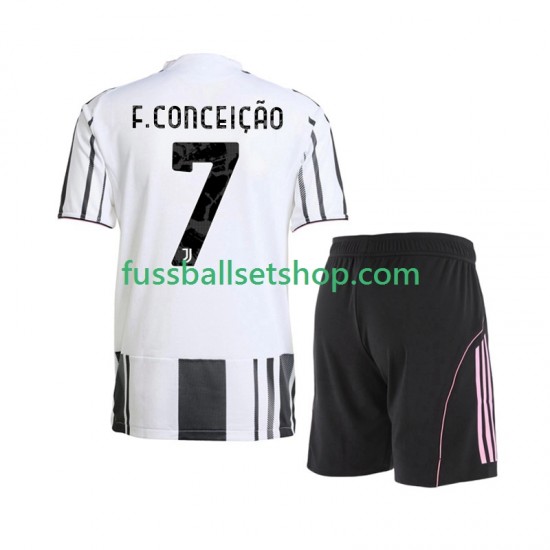 Günstige Fußball Trikotsatz Juventus Turin Francisco Conceicao 7 Kinder Heimtrikot 2025-2026 Kurzarm