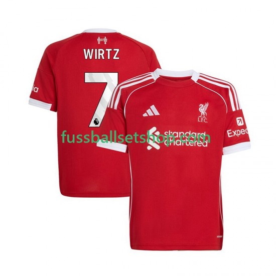 Günstige Fußball Trikotsatz Liverpool Florian Wirtz 7 Herren Heimtrikot 2025-2026 Kurzarm