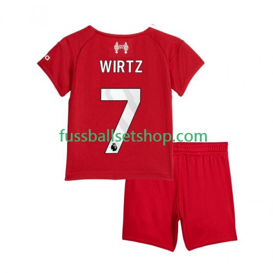Günstige Fußball Trikotsatz Liverpool Florian Wirtz 7 Kinder Heimtrikot 2025-2026 Kurzarm