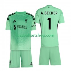 Günstige Fußball Trikotsatz Liverpool Alisson Becker 1 Torwart Kinder Heimtrikot 2025-2026 Kurzarm