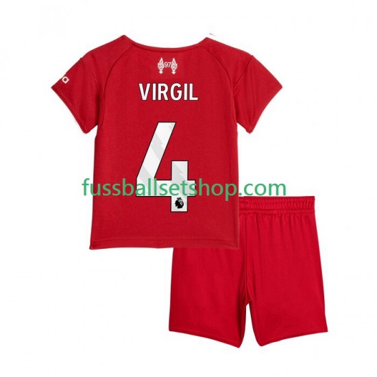 Günstige Fußball Trikotsatz Liverpool Virgil van Dijk 4 Kinder Heimtrikot 2025-2026 Kurzarm