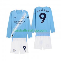 Günstige Fußball Trikotsatz Manchester City Erling Haaland 9 Kinder Heimtrikot 2025-2026 Langarm