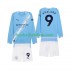 Günstige Fußball Trikotsatz Manchester City Erling Haaland 9 Kinder Heimtrikot 2025-2026 Langarm
