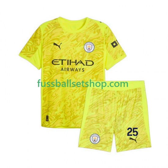 Günstige Fußball Trikotsatz Manchester City Gianluigi Donnarumma 25 Torwart Kinder Ausweichtrikot 2025-2026 Kurzarm