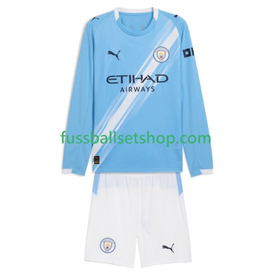Günstige Fußball Trikotsatz Manchester City Kinder Heimtrikot 2025-2026 Langarm