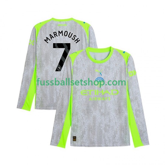 Günstige Fußball Trikotsatz Manchester City Omar Marmoush 7 Herren Ausweichtrikot 2025-2026 Langarm