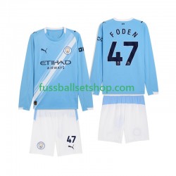 Günstige Fußball Trikotsatz Manchester City Phil Foden 47 Kinder Heimtrikot 2025-2026 Langarm