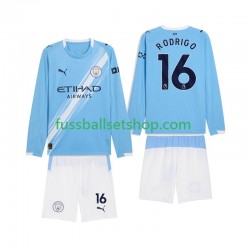 Günstige Fußball Trikotsatz Manchester City Rodrigo Hernandez 16 Kinder Heimtrikot 2025-2026 Langarm