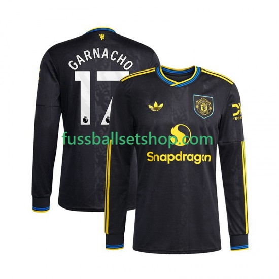 Günstige Fußball Trikotsatz Manchester United Alejandro Garnacho 17 Herren Ausweichtrikot 2025-2026 Langarm