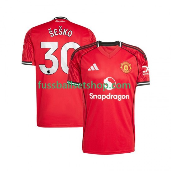 Günstige Fußball Trikotsatz Manchester United Benjamin Sesko 30 Herren Heimtrikot 2025-2026 Kurzarm
