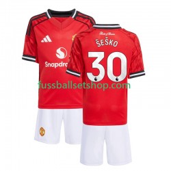Günstige Fußball Trikotsatz Manchester United Benjamin Sesko 30 Kinder Heimtrikot 2025-2026 Kurzarm