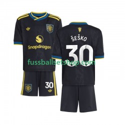 Günstige Fußball Trikotsatz Manchester United Benjamin Sesko 30 Kinder Ausweichtrikot 2025-2026 Kurzarm