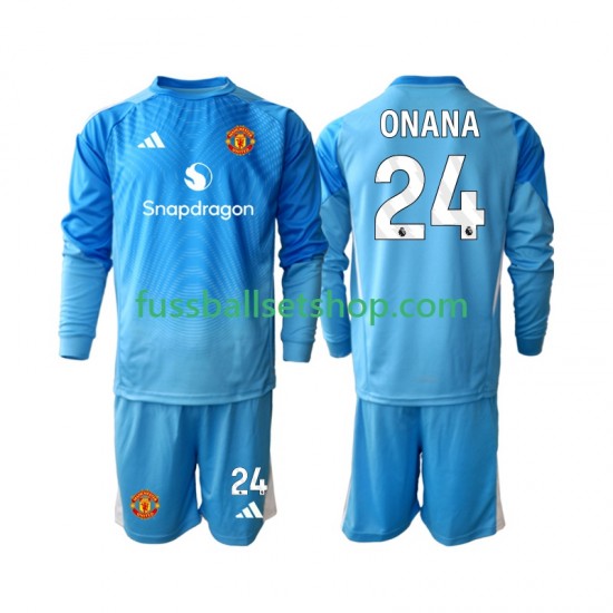 Günstige Fußball Trikotsatz Manchester United Andre Onana 24 Torwart Kinder Heimtrikot 2025-2026 Langarm