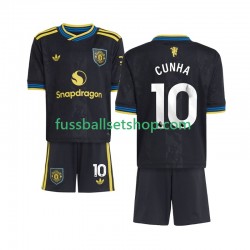 Günstige Fußball Trikotsatz Manchester United Matheus Cunha 10 Kinder Ausweichtrikot 2025-2026 Kurzarm