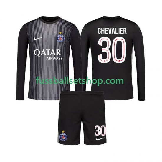 Günstige Fußball Trikotsatz Paris Saint-Germain Lucas Chevalier 30 Torwart Kinder Heimtrikot 2025-2026 Langarm