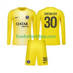 Günstige Fußball Trikotsatz Paris Saint-Germain Lucas Chevalier 30 Torwart Kinder Ausweichtrikot 2025-2026 Langarm
