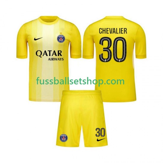 Günstige Fußball Trikotsatz Paris Saint-Germain Lucas Chevalier 30 Torwart Kinder Ausweichtrikot 2025-2026 Kurzarm