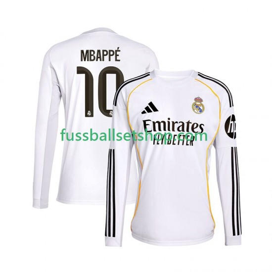 Günstige Fußball Trikotsatz Real Madrid Mbappé Kylian 10 Herren Heimtrikot 2025-2026 Langarm