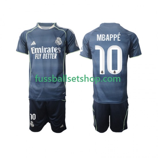 Günstige Fußball Trikotsatz Real Madrid Mbappé Kylian 10 Kinder Auswärtstrikot 2025-2026 Kurzarm