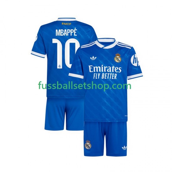 Günstige Fußball Trikotsatz Real Madrid Mbappé Kylian 10 Kinder Ausweichtrikot 2025-2026 Kurzarm
