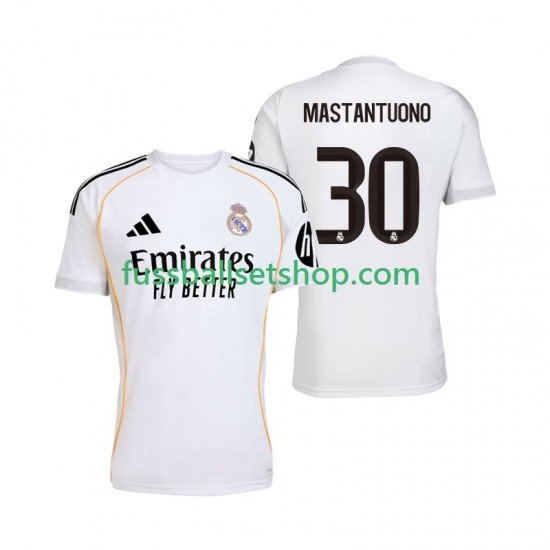 Günstige Fußball Trikotsatz Real Madrid Mastantuono 30 Herren Heimtrikot 2025-2026 Kurzarm